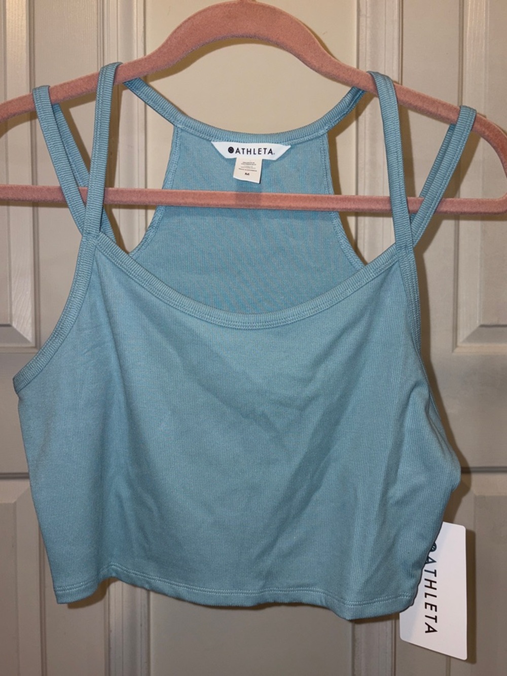 *NWT*Athleta Signature Rib Wide Binding Tank Camisole Size M Color Waterloo Blue